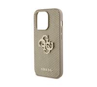Custodia per iPhone 15 Pro perforata con logo 4G in metallo glitterato - Nouvo
