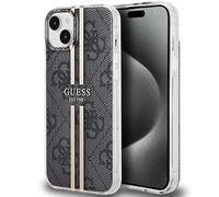 Custodia Guess per iPhone 15 Plus 6,7 nera custodia rigida IML 4G Gold Stripe - Nouvo