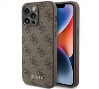 GUESS GUHCP15XG4GFBR - Custodia rigida per iPhone 15 Pro Max 6.7", colore: Marrone