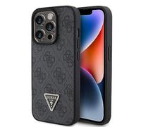 GUESS GUHCP15XP4TDPK - Custodia rigida per iPhone 15 Pro Max 6,7", in pelle, 4G, con strass, colore: Nero