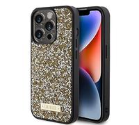 GUESS GUHCP15XPFGSBSD - Custodia rigida per iPhone 15 Pro Max 6.7", con strass, colore: Giallo