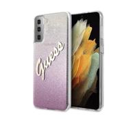 Guess GUHCS21MPCUGLSPI Cover Glitter Gradient Script Rosa - Galaxy S21+