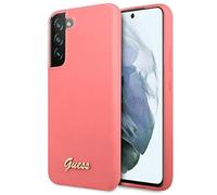Guess GUHCS22MLSLMGFU - Custodia per S22+ S906, in silicone, con logo in metallo, colore: fucsia
