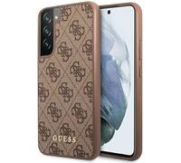 GUESS GUHCS23SG4GFBR - Cover per Samsung S23 S911, colore: Marrone 4G Metal Gold
