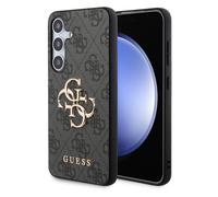 GUESS GUHCS24S4GMGGR Custodia per S24 S921 Custodia Rigida Nera 4G Grande Logo in Metallo