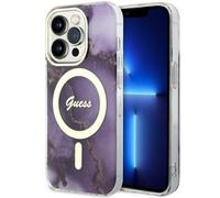 Custodia Guess Golden Marble MagSafe per iPhone 14 Pro viola - Nouvo