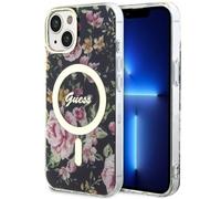 Guess GUHMP14SHCFWSK iPhone 14 / 15 / 13 6,1 schwarz Hardcase Flower MagSafe