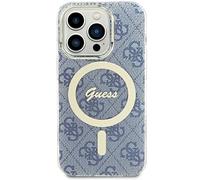 GUESS GUHMP15SH4STB Custodia Rigida per iPhone 15/14/13 6.1, Colore: Blu