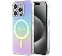 GUESS GUHMP15XHITSU - Custodia rigida per iPhone 15 Pro Max 6.7", colore: Lilla Iridescent