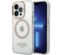 Guess GUHMP15XHTRMD iPhone 15 Pro Max6.7 Gold Hard Case Metal Outline Magsafe