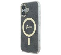 Guess GUHMP16SH4STK Custodia rigida iPhone 16 6,1 nera IML 4G MagSafe - Nouvo