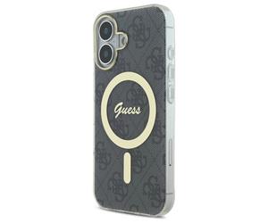 Guess GUHMP16SH4STK Custodia rigida iPhone 16 6,1 nera IML 4G MagSafe - Nouvo