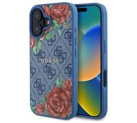Guess GUHMP16SP4ROPEMCB iPhone 16 6.1 blaues Hardcase 4G Flowers Print MagSafe