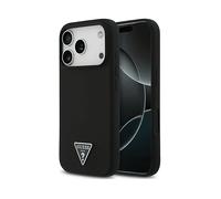 CG MOBILE Guess Silicone Triangolo Logo Compatibile con MagSafe Custodia per iPhone 17 Pro Max (Nero)