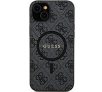 GUESS GUHMS24LG4GFRK Custodia per S24 Ultra S928 Custodia Rigida Nera Collezione 4G Pelle Logo in Metallo