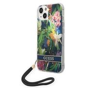 Guess GUOHCP14SHFLSB - Custodia rigida per iPhone 14 da 6,1", blu/blu