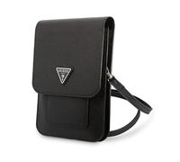 GUESS PU Saffiano Triangle Logo Phone Bag Black - GUWBSATMBK, Nero