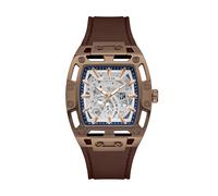 Guess GW0980G3 Men’s Phoenix Automatic Watch - Brown Case, Silicone Strap
