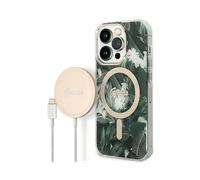 Custodia MagSafe Guess Jungle per iPhone 14 Pro, colore verde