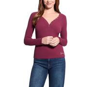 Guess Henley a Maniche Lunghe da Donna a Costine Kyla, Rosa Borgogna, M
