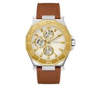 GUESS Herren Multifunkion Armbanduhr PRIME braun, gold 46 mm GW0704G1