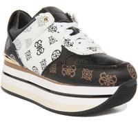 Guess Hindle 4G Peony Piattaforme Nero Bianco Donna Taglia UK 2-8