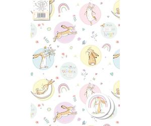 GUESS HOW MUCH I LOVE YOU Carta da regalo, 2 fogli e 2 etichette, confezione regalo per compleanni, celebrazioni