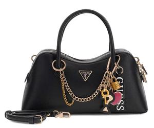 GUESS HWBG98 99060 DAVINA SATCHEL BORSA DONNA CERNIERA ZIP ECOPELLE NERO