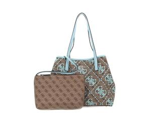 GUESS HWOQ6995290 VIKKY LARGE TOTE Donna LATTE LOGO/ICE BLUE Taglia Unica