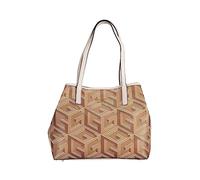 GUESS Vikky Tote, Borsa Donna, Taupe Logo, Unica