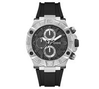 GUESS Orologio analogico nero / argento Uomo GUESS One Size nero / argento
