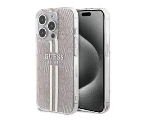 GUESS IML 4G a strisce dorate COVER per Apple iPhone 14 Pro Max, Rosa
