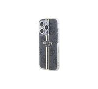 Guess IML 4G Gold Stripe Custodia rigida per iPhone 15 Pro Max 6.7" Nero