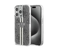 Custodia Guess IML con strisce dorate e marrone per iPhone 15 Pro