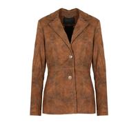 Guess, ,Jackets ,Donna ,Marrone ,S Bomber in Pelle con Fodera Floreale