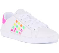 GUESS Jacobb con Lacci Borchiato Donna Scarpe Sportive Bianco Rosa Taglia 3 - 8