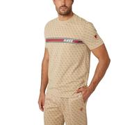 GUESS Jamey T-Shirt Camicia, 4g AOP Beige Blanco, XXL Uomo