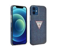 Guess Custodia rigida in denim per Apple iPhone 12, colore: blu scuro