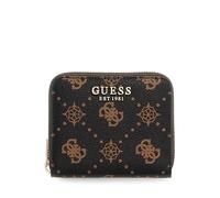 GUESS portafoglio Carrie Logo SLG Small Zip Around Espresso Logo marrone scuro