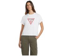 Guess Jeans t-shirt bianca boxy fit logo tringolo grande W4YI73K8HM0G011