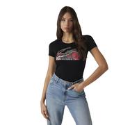GUESS Maglietta 'Roses' grigio scuro / rosso / nero, Taglia S
