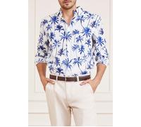 GUESS Joe Collar Notche Blue Palm Casual Shirt Print Taglia: 40 | Camicie Casual Outlet | Uomo | Blu