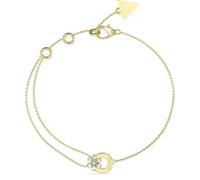GUESS Bracciale da Donna Gioiello Realizzato in Acciaio di Colore Oro Giallo. Bracciale con Fiore di Giglio. Misura Gioiello: S. La referenza è JUBB05111JWYGS