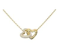 GUESS collana Beloved 16-18" Heart Links Necklace Yellow Gold dorato