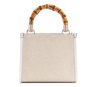 GUESS Kerima Bamboo 2 Compartment Mini Tote Natural/Dove Logo