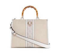 GUESS Kerima Bamboo 2 Compartment Tote Natural / Dove Logo