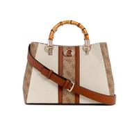 GUESS Kerima Bamboo Girlfriend Satchel Natural / Latte Logo