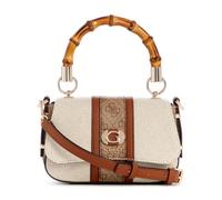 GUESS Kerima Bamboo Top Handle Flap Bag XS Natural/Latte Logo