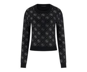 Guess, ,Knitwear ,Donna ,Nero ,L 4G Rhinestones Sweater