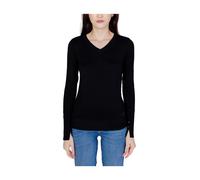 Guess, ,Knitwear ,Donna ,Nero ,L Maglione in Cotone Nero con Scollo a V